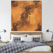 Ik woon in Barrel Race - Rodeo Event Canvas Afdruk (Insitu (Slaapkamer))