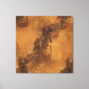 Ik woon in Barrel Race - Rodeo Event Canvas Afdruk