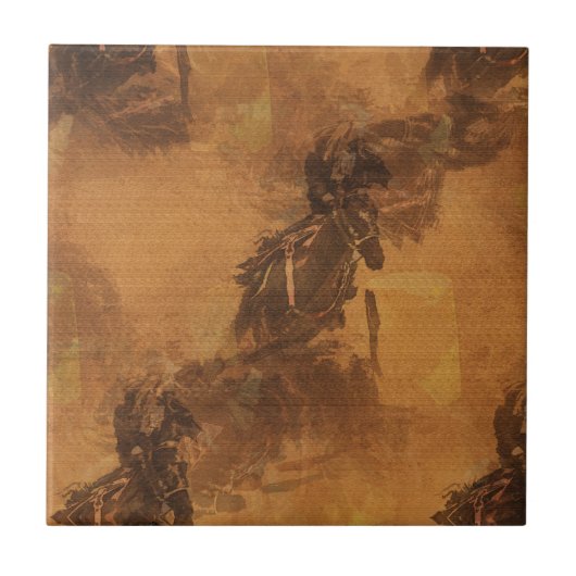 Ik woon in Barrel Race - Rodeo Event Square Tegeltje (Voorkant)