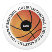 Ik woon in Basketball | Sport Gifts Keramische Knop (Voorkant)