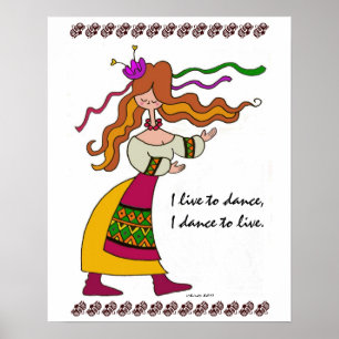 Ik woon in Dance Ukraine Folk Art Poster