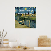 Ik woon in een Van Gogh aan de rivier Parodie Poster (Keuken)
