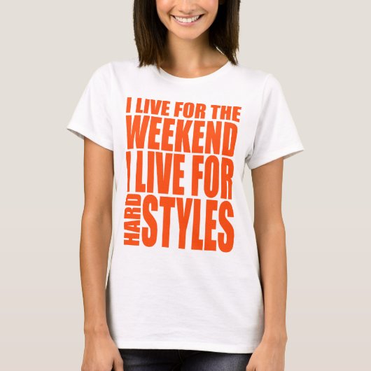Ik woon in het weekend (Sinaasappel) T-shirt (Voorkant)