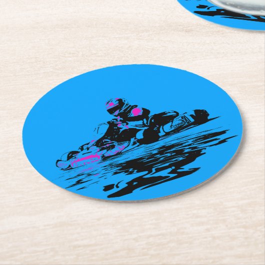 Ik woon in Kart - Go Kart Racer Ronde Kartonnen Onderzetter (Gebogen)