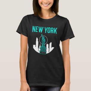 Ik woon in New York City Skyline Sue of Libert T-shirt