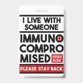 Ik woon met iemand die immuungecompromitteerd is badge (Achterkant)