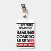 Ik woon met iemand die immuungecompromitteerd is badge (Achterkant met clip)