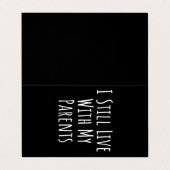 ik woon nog steeds bij mijn ouders visitekaartje (Buitenkant ongevouwen)