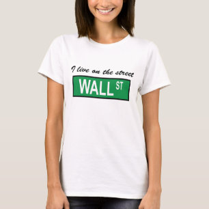 "Ik woon op de straat Wall St" Dames Baby Doll T T-shirt