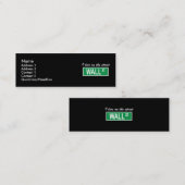 "Ik woon op de straatmuur St"-kaart met donkere pr Mini Visitekaartje (Voorkant / Achterkant)