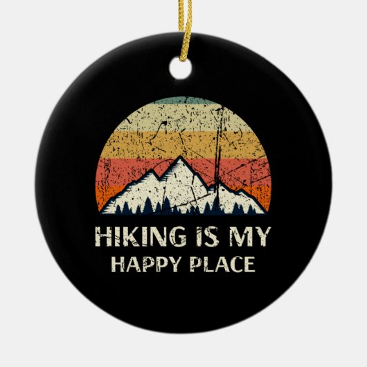 Ik woon op mijn gelukkige plek keramisch ornament (Voorkant)