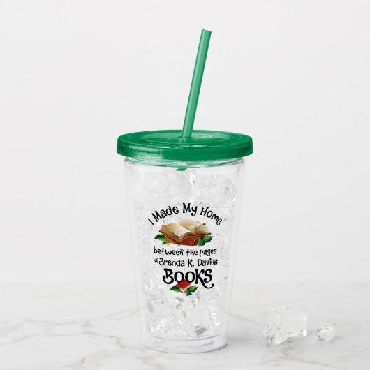 Ik woon tussen de pagina's van Brenda K Davies Boo Acryl Drinkbeker (Achterkant ijs)