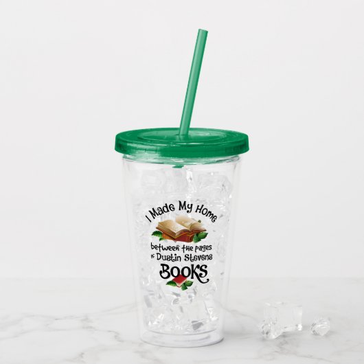 Ik woon tussen de pagina's van Dustin Stevens Boek Acryl Drinkbeker (Achterkant ijs)
