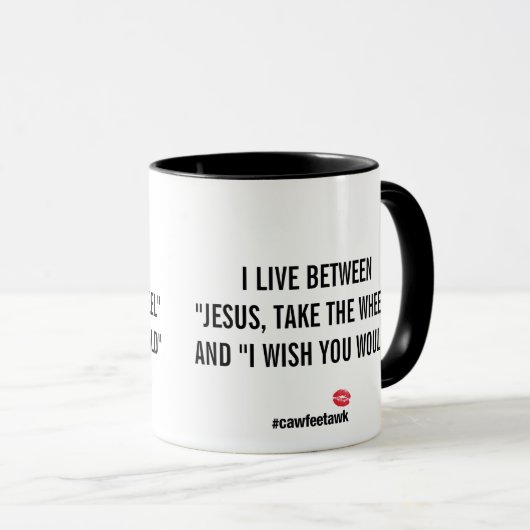 Ik woon tussen Mok (zwart) (Voorkant rechts)