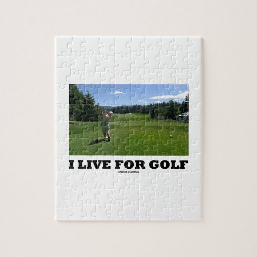 Ik woon voor Golf (Golfer op Golfcursus) Legpuzzel (Verticaal)