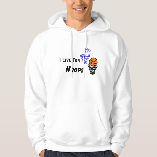 Ik woon voor Hoops Mannen Hoodie (Voorkant)