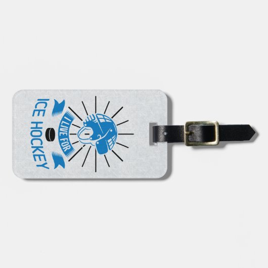 Ik woon voor Ice Hockey Bagagelabel Sjabloon (Voorkant horizontaal)