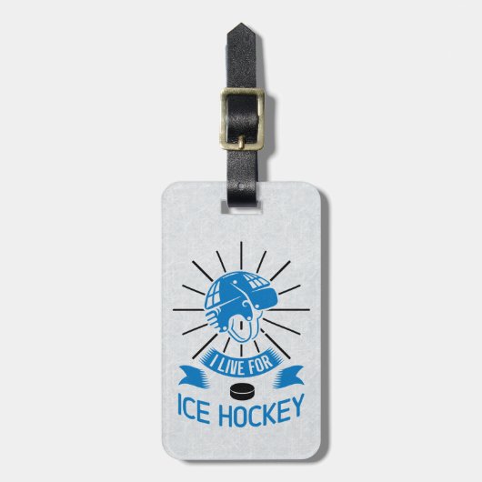 Ik woon voor Ice Hockey Bagagelabel Sjabloon (Voorkant verticaal)