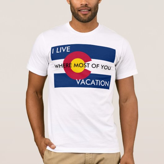 Ik woon waar je vakantie hebt t-shirt (Voorkant)