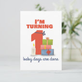 Ik word 1 verjaardagskaart bedankkaart (Staand voorkant)