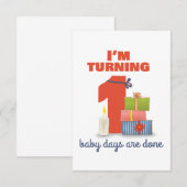 Ik word 1 verjaardagskaart bedankkaart (Voorkant / Achterkant)