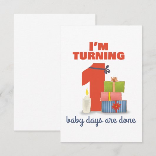 Ik word 1 verjaardagskaart bedankkaart (Voorkant / Achterkant)