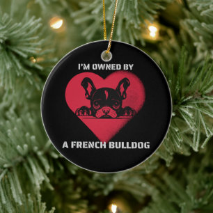 Ik word beheerst door een Franse Bulldog Keramisch Ornament