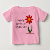 Ik word bevorderd tot Big Sister Baby Tshirt (Voorkant)