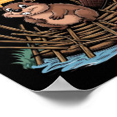 Ik word Dam Funny Beaver Sticker Poster (Hoek)