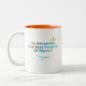 Ik word de beste versie van mezelf tweekleurige koffiemok (Links)