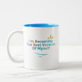 Ik word de beste versie van mezelf tweekleurige koffiemok (Links)