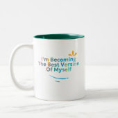 Ik word de beste versie van mezelf tweekleurige koffiemok (Links)