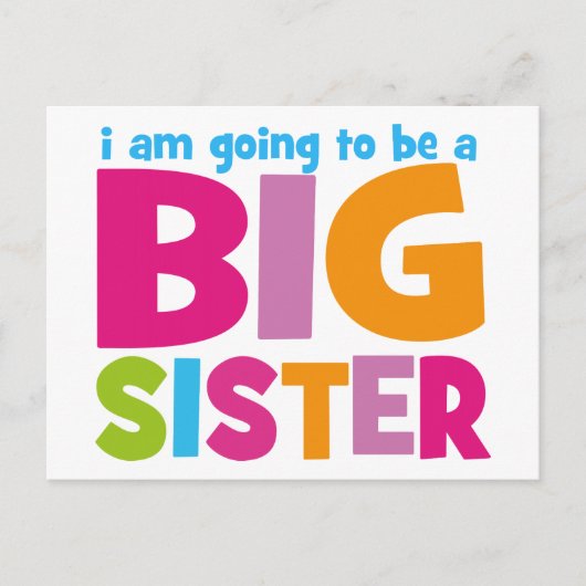 Ik word een Big Sister Briefkaart (Voorkant)