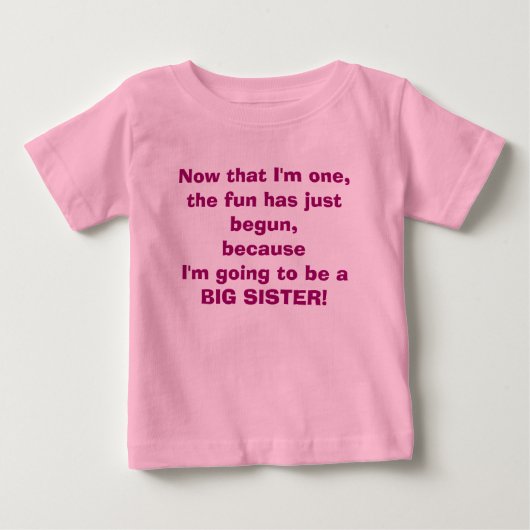 Ik word een Big Sister T-shirt (Voorkant)