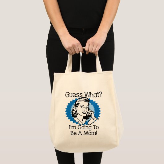 Ik word een blauwe mama tote bag (Voorkant (product))