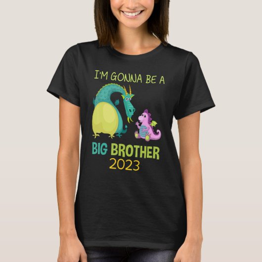 Ik word een grote broer 2023 Boys Dragon T-shirt (Voorkant)