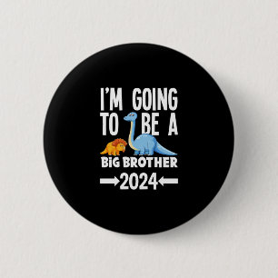 Ik word een grote broer 2024 dinosaurus dino ronde button 5,7 cm