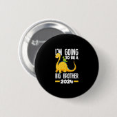 Ik word een grote broer 2024 dinosaurus dino ronde button 5,7 cm (Voorkant /achterkant)