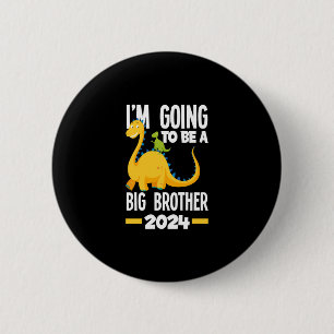 Ik word een grote broer 2024 dinosaurus dino ronde button 5,7 cm