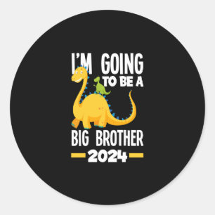 Ik word een grote broer 2024 dinosaurus dino ronde sticker