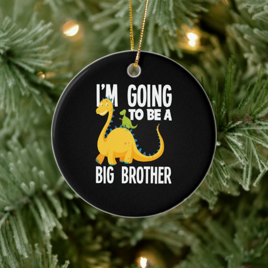 Ik word een grote broer dinosaurus keramisch ornament (Boom)