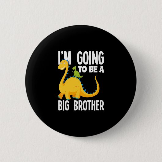 Ik word een grote broer dinosaurus ronde button 5,7 cm (Voorkant)