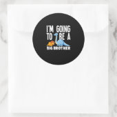 Ik word een grote broer dinosaurus ronde sticker (Tas)