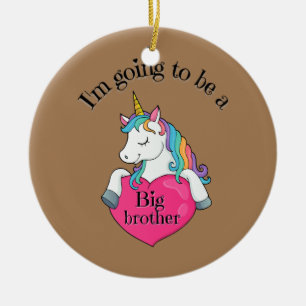 Ik word een grote broer Unicorn Baby Boy of Keramisch Ornament