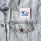 Ik word een grote neef-olifant vierkante button 5,1 cm (In situ)