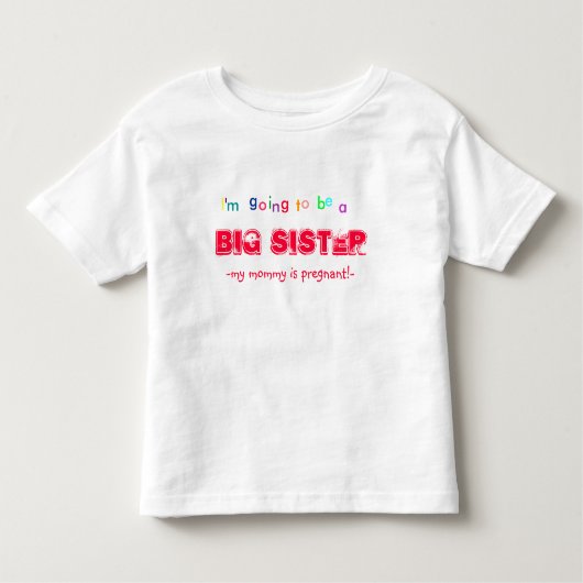 Ik word een grote zus! kinder shirts (Voorkant)