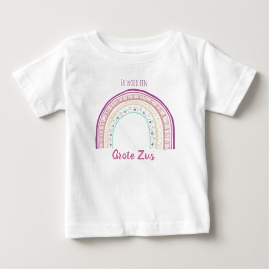 Ik word een grote zus met getekend regenboog (Voorkant)