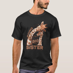 Ik word een grote zuster 2023 Giraffe die kondigt T-shirt