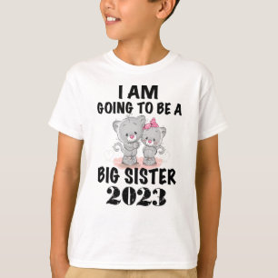 Ik word een grote zuster 2023-kat t-shirt