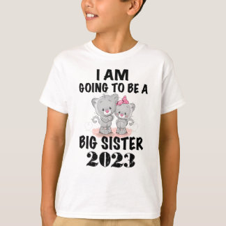 Ik word een grote zuster 2023-kat t-shirt
